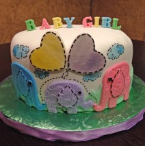 Elephant Family Baby Shower Cake